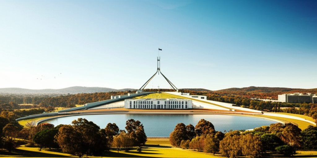 Parliament House and Lake Burley Griffin